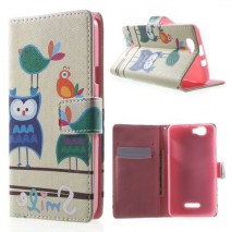 Funda Wiko Rainbow buho y pajaro