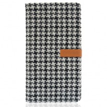 Funda Samsung Galaxy Note 3 modelo Neat Diary houndstooth, forro de piel con bolsillos para tarjetas