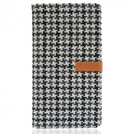 Funda Samsung Galaxy Note 3 modelo Neat Diary houndstooth, forro de piel con bolsillos para tarjetas