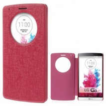 Funda tipo libro con ventana LG G3 D850 / D855 / LS990 fucsia