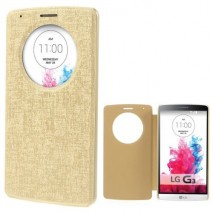 Funda tipo libro con ventana LG G3 D850 / D855 / LS990 oro