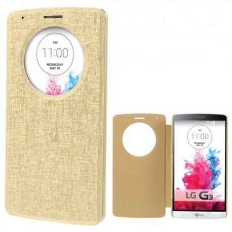 Funda tipo libro con ventana LG G3 D850 / D855 / LS990 oro