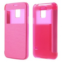 Funda tipo libro con ventana Samsung Galaxy S5 mini G800 rosa