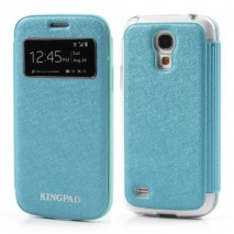Funda tipo libro con ventana Samsung Galaxy S4 mini I9190 azul