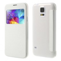 Funda tipo libro con ventana Samsung Galaxy S5 G900 blanca