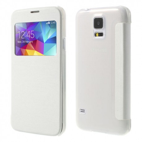 Funda tipo libro con ventana Samsung Galaxy S5 G900 blanca