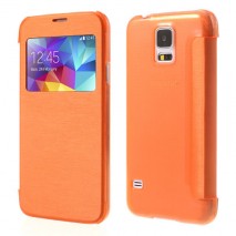 Funda tipo libro con ventana Samsung Galaxy S5 G900 naranja