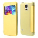 Funda tipo libro con ventana Samsung Galaxy S5 G900 amarilla