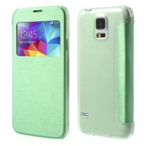 Funda tipo libro con ventana Samsung Galaxy S5 G900 verde