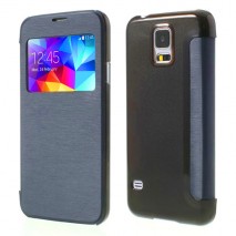 Funda tipo libro con ventana Samsung Galaxy S5 G900 azul oscuro