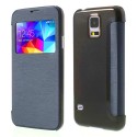 Funda tipo libro con ventana Samsung Galaxy S5 G900 azul oscuro