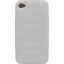 Funda Mooster trasera goma relieve diamante iPhone 4 blanca
