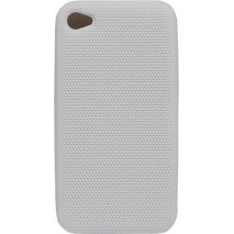Funda Mooster trasera goma relieve diamante iPhone 4 blanca
