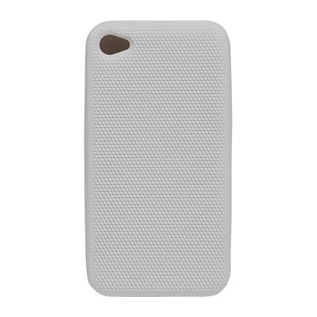 Funda Mooster trasera goma relieve diamante iPhone 4 blanca