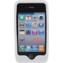 Funda Mooster trasera goma relieve diamante iPhone 4 blanca