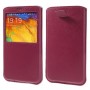 Funda Smartphone rosa simil piel tipo Pull up con ventana
