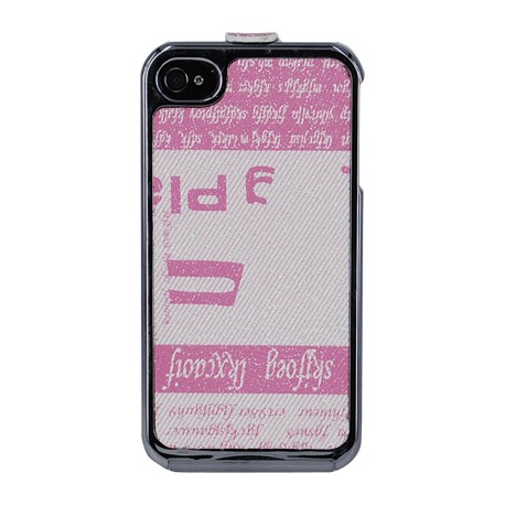 Funda rigida Mooster iPhone 4 estampado letras blanco/rosa
