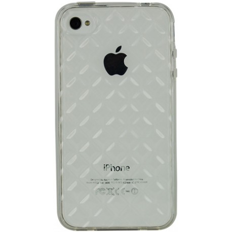 Funda trasera gel Mooster iPhone 4 transparente relieve rombo
