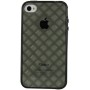 Funda trasera gel Mooster iPhone 4 negra relieve rombo