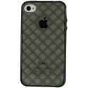 Funda trasera gel Mooster iPhone 4 negra relieve rombo