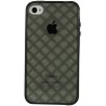 Funda trasera gel Mooster iPhone 4 negra relieve rombo