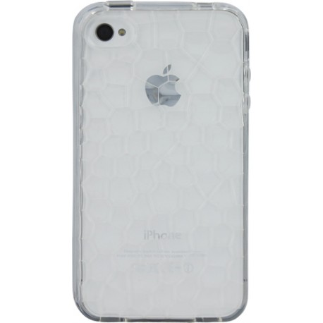 Funda trasera gel Mooster iPhone 4 transparente relieve mosaico