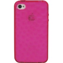 Funda trasera gel Mooster iPhone 4 rosa fucsia relieve mosaico