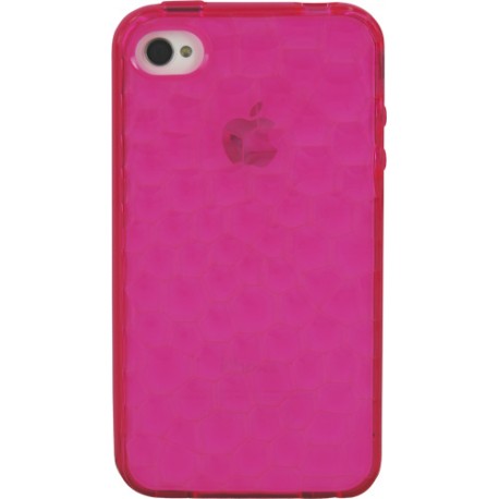 Funda trasera gel Mooster iPhone 4 rosa fucsia relieve mosaico