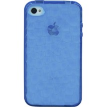 Funda trasera gel Mooster iPhone 4 azul relieve mosaico