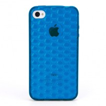 Funda trasera gel Mooster iPhone 4  azul relieve burbuja