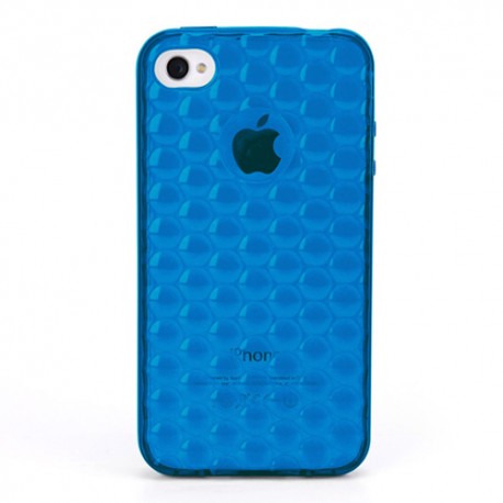 Funda trasera gel Mooster iPhone 4  azul relieve burbuja