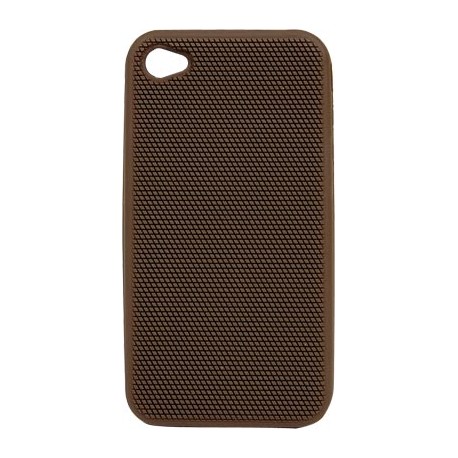 Funda Mooster trasera goma relieve diamante iPhone 4 marron