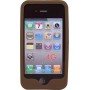 Funda Mooster trasera goma relieve diamante iPhone 4 marron