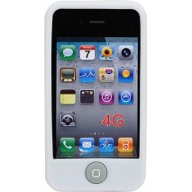 Funda Mooster trasera silicona iPhone 4 blanca