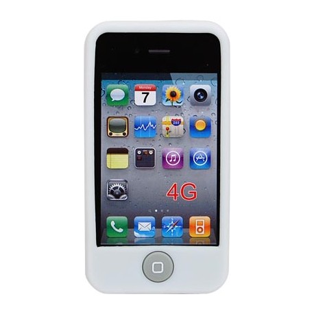 Funda Mooster trasera silicona iPhone 4 blanca