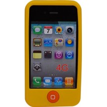 Funda Mooster trasera silicona iPhone 4 amarilla