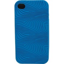 Funda Mooster trasera goma con relieve iPhone 4 azul
