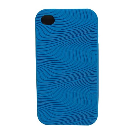 Funda Mooster trasera goma con relieve iPhone 4 azul