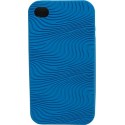 Funda Mooster trasera goma con relieve iPhone 4 azul