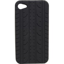 Funda Mooster trasera goma dibujo neumatico iPhone 4 negra