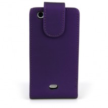 Funda Mooster Sony Xperia Miro ST23I violeta de piel slim