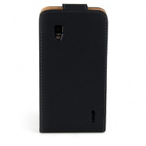 Funda Mooster LG Optimus G / E973 negra de piel slim