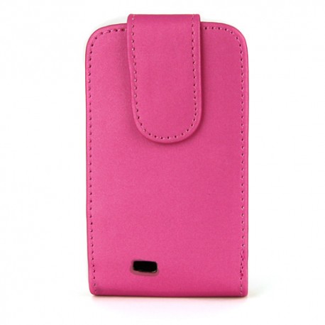 Funda Samsung Galaxy Mini S5570 fucsia de piel slim