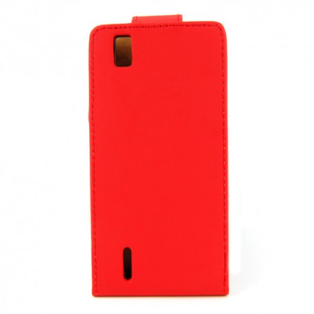 Funda Mooster Huawei Ascend P2 roja de piel slim