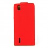 Funda Mooster Huawei Ascend P2 roja de piel slim
