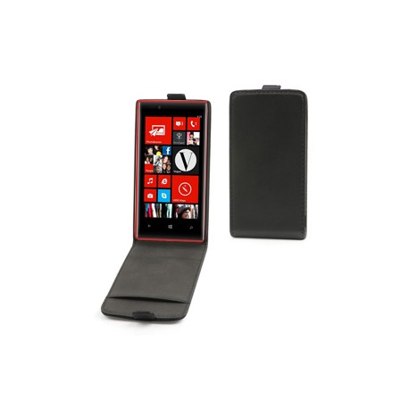 Funda piel Nokia Lumia 720 negra con tapa