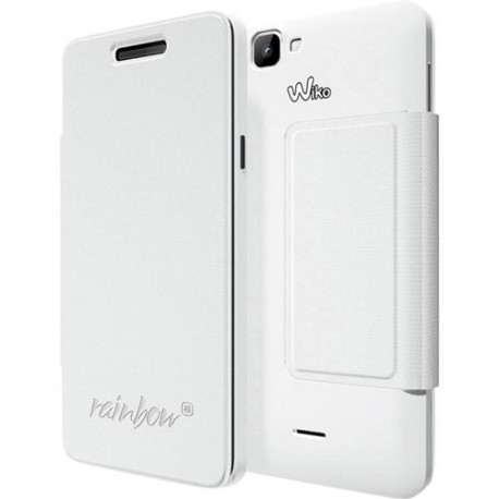 Funda tipo libro Wiko Rainbow blanca