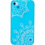 Carcasa trasera Mooster iPhone 4S estampado noria con diamantes azul