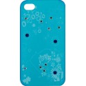 Carcasa trasera Mooster iPhone 4S estampado margaritas diamante azul turquesa
