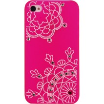 Carcasa trasera Mooster iPhone 4S estampado noria con diamantes rosa